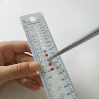 ○ New 1Pc Rule Knitting Accessories Inch Inch Sewing Ruler Plastic Ruler Needle Gauge Size Measurement Sewing Knitting Tool Kawaii