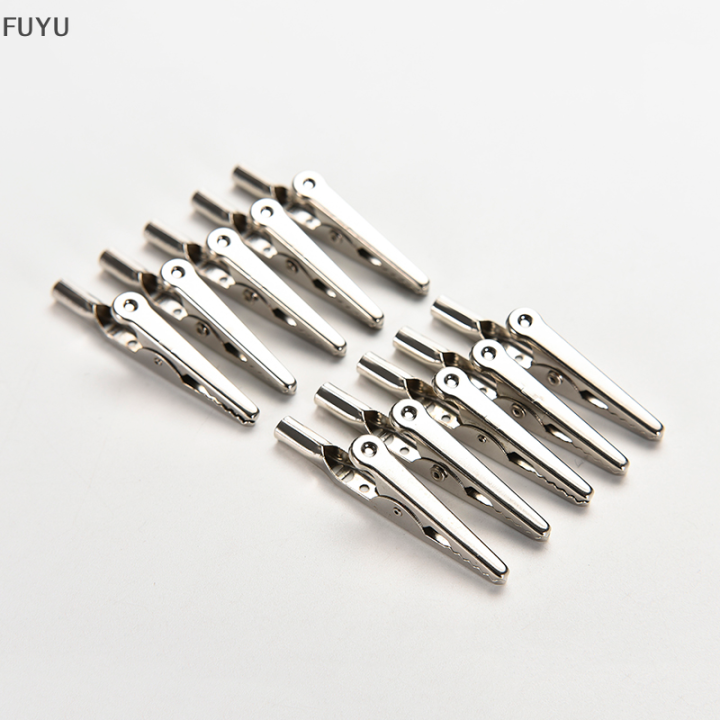 fuyu-10x-สแตนเลสสตีลคลิปทดสอบจระเข้จระเข้สายเคเบิลหัววัดสกรูยึด