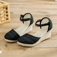 Wedges Woman Summer 2023 Espadrilles Heeled Sandals Women Fashion Casual Pumps Mom Daily Walking Shoes Loafers Zapatos De Mujer