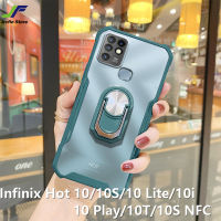 JieFie เคสโทรศัพท์ใสสำหรับ Infinix Hot 10/ร้อน10 Lite/ร้อน10 Play/ร้อน10i/ร้อน10S/ร้อน10T/ร้อน10S NFC น่ารักหลากสีโทรศัพท์ TPU แบบนิ่ม + แหวนขาตั้งแบบยืน