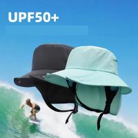 UPF50+Mens Sun Hat Large Eaves Surf Cap Detachable Fisherman Hat Summer UV-Proof Fisherman Sunscreen Surfing Hat Wind-Proof Cap