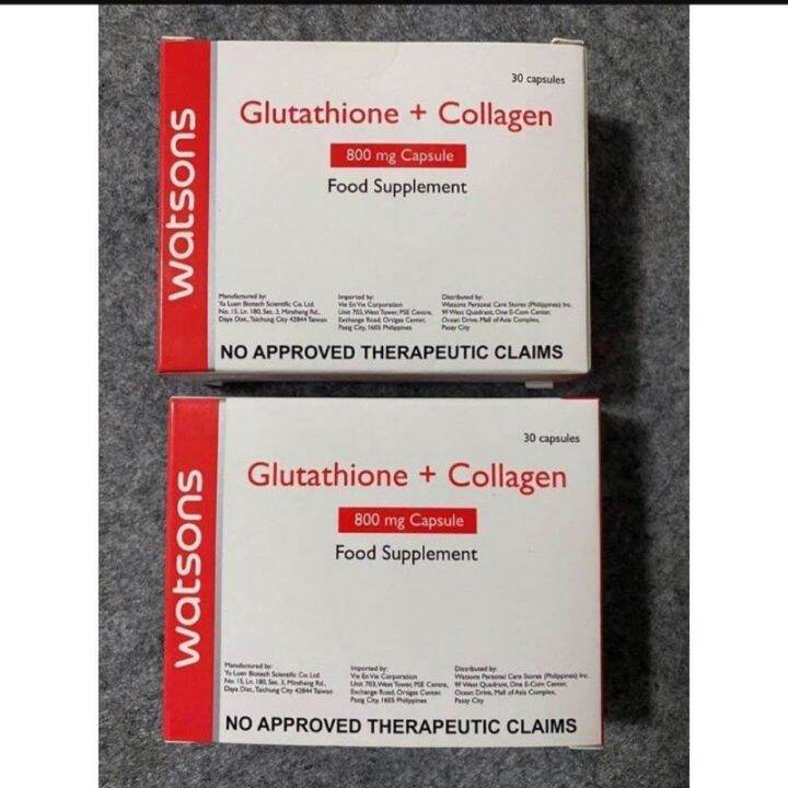 Watsons Glutathione Collagen 800mg capsule 30 caps/box Lazada PH