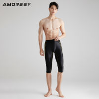 AMORESY Ares Men S Fitness Capris Shiny Breathable Running Compression