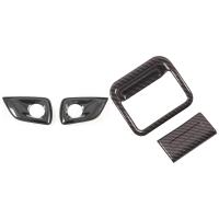 2 Set Car Accessories: 1 Set Car Front Fog Light Decorative Frame Cover &amp; 1 Set Car Copilot Glove Box Handle Bowl Cover