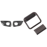 2 Set Car Accessories: 1 Set Car Front Fog Light Decorative Frame Cover &amp; 1 Set Car Copilot Glove Box Handle Bowl Cover