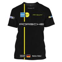 เสื้อยืด Porsche MotoSport ฤดูร้อนมาใหม่แขนสั้นผู้ชายเสื้อยืด Streetweet ผู้หญิงขนาดใหญ่พิเศษด้านบน