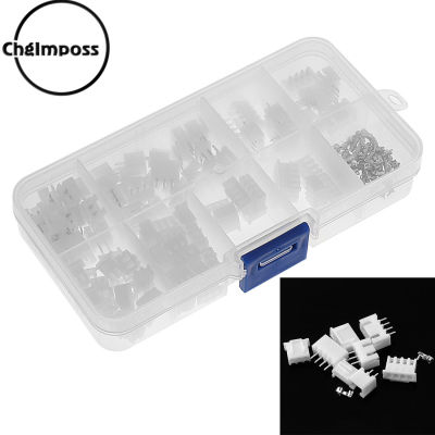 ChgImposs 40ชุด Kit In Box 2P 3P 4P 2.54Mm Pitch Terminal / Housing / Pin Header Connector Wire Connectors ADAPTER XH Kits For Electrical Appliances