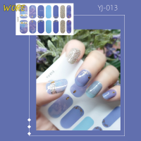 ?【Lowest price】WORE 1pcs Nail Art สติ๊กเกอร์ติดเล็บด้วยตนเอง wraps ฝาครอบเต็ม decal ทำเล็บ