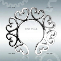 pime MALL ห่วงเจาะเหล็กดีไซน์รูปหัวใจดีไซน์เซ็กซี่ทำจากโลหะเงินแบบไม่ต้องเจาะ