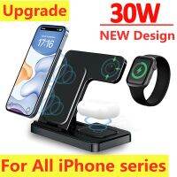 ✎❈ 30W 3 In 1 Wireless Charger Stand For iPhone 14 13 12 11 XS XR X 8 Fast Charging Dock Station for Apple Watch 8 7 Airpods Pro