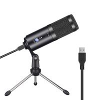 Metal USB Condenser Microphone Professional Kit Desktop Tripod for YouTube Video PC Windows Studio Recording