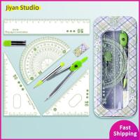 JIYAN2866 8Pcs/Set อุปกรณ์สำหรับคณิตศาสตร์ ชุดดินสอไม้บรรทัด การวาดภาพ เครื่องเขียนของโรงเรียน ไม้โปรแทรกเตอร์เรขาคณิต มืออาชีพอย่างมืออาชีพ คณิตศาสตร์คณิตศาสตร์สำหรับ เข็มทิศสำหรับเข็มทิศ ออฟฟิศสำหรับทำงาน