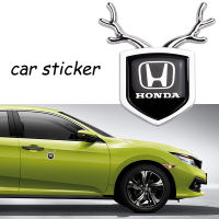 Deer Emblem Sticker For Honda HR-V NSX BR-V Pilot Odyssey City Jade Insight Car Styling Side Window Badge