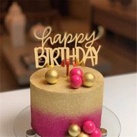 【CW】 Hot Happy Birthday Cake Topper Acrylic Letter Cake Toppers Party Supplies Happy Birthday Black Cake Decorations Boy mix Designs