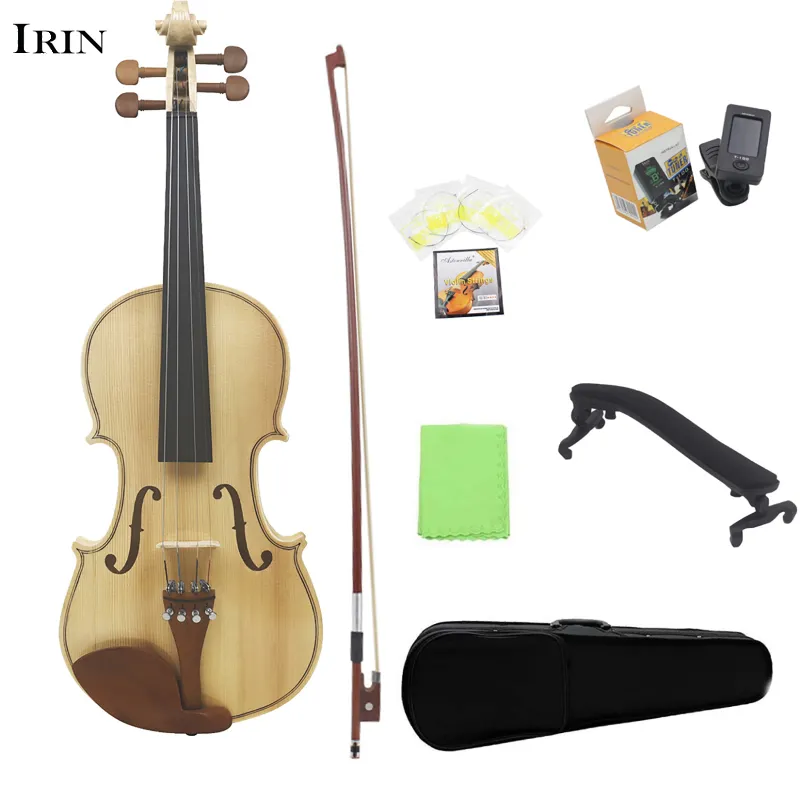 Shoulder　Bow　Size　With　4/4　Kit　Case　Full　Lazada　Acoustic　Starter　Violin　Cloth　For　Beginners　Rest　Strings　Tuner　Cleaning