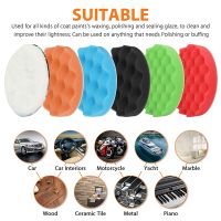 6 Drill Polisher Sponge Kit Waxing Foam Polishing Pads Car Buffing Pads Set Self-Adhesive Buffing Wool Wheel Polishing Pad