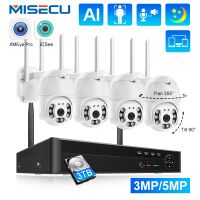 Misecu ระบบ8CH ไร้สาย5MP 3MP H.265 NVR ระบบกล้องวงจรปิด PTZ CCTV ระบบติดตามอัตโนมัติ2ทางชุดสอดแนมวิดีโอและเสียง