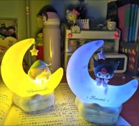 SANRIO Kuromi chiffonroll Moon Light Kawaii 3D การ์ตูนเครื่องประดับน่ารักความงามห้องนอน Night Light โคมไฟตกแต่งข้างเตียง gi.fts