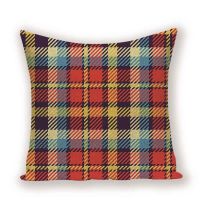 Colorful Striped Plaid Pillow Cover Shabby Chic Pillowcase Vintage Decorative Throw Pillow Covers Geometric Linen Cushion Cover