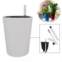 2020 New PP Self Watering Planters Flower Pots Indoor with Water Level Indicators Desktop Green Plant Pot Garden Home Decorative