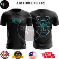 New Fashion Dr Tactical Microfiber Eyelet Round Neck Short Sleeve Silkscreen Printed T-Shirt Air Force Edition 2 Ready Stock Malaysi 2023