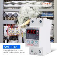 ใช้ในบ้าน Svp-912จอแสดงผลแอลอีดี40a ราง Din 230V ปรับแรงดันไฟฟ้าเกินปรับได้อุปกรณ์ป้องกันการรีเซ็ตอุปกรณ์