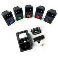 Holiday Discounts With 10A Fuse! Red Rocker Switch Fused IEC320 C14 Inlet Power Socket Fuse Switch Connector Plug Connector Red Green Blue Black