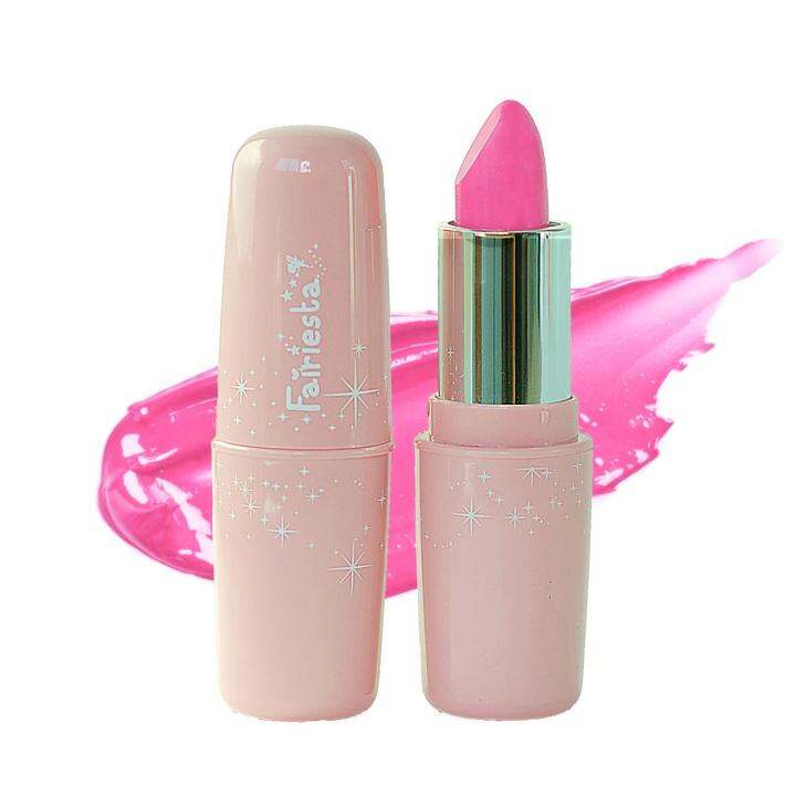 fairiesta-ลิปสติกสำหรับเด็ก-เบอร์-02-สีชมพูสดใส-sheer-moisturizing-baby-lip-color-02-pink-lollipop-3-9-g