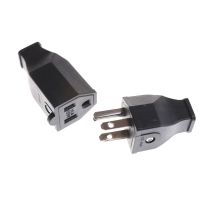 ♟✉❐ 1PC 3 Pin Male Female Power Cord Connector US Plug Converter AC 125V 15A High Performance Black Insertion Force 5 30N