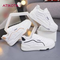 Atikota รองเท้าผ้าใบลําลอง ระบายอากาศ สีขาว แฟชั่นสําหรับสตรี เหมาะกับการเล่นกีฬา นักเรียน