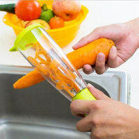 ที่ปลอกเปลือกทำจากสแตนเลสสตีล Multifunctional ประเภท Peeling ผลไม้ผักปลอกมันฝรั่งกับหลอดเก็บ