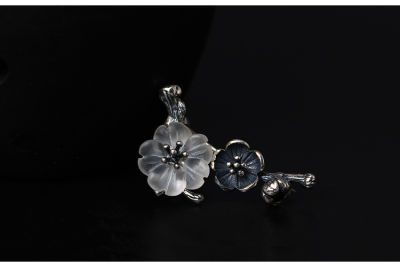 Uglyless 100 Real 925 Sterling Silver Handmade Flowers Brooches for Women Transparent Crystal Floral Pins Brooch Ethnic Jewelry