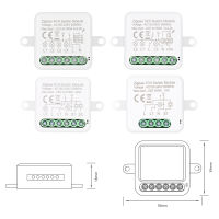 โมดูลรีเลย์สวิตช์อัจฉริยะ4CH Zigbee ขนาดเล็กรองรับการบ้านอัตโนมัติอัจฉริยะสวิทซ์ควบคุมแบบ2ทางสามารถใช้งานได้กับ Alexa Google Home