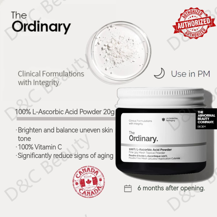 The Ordinary VC 100 LAscorbic Acid Powder 20g,authentic, brighten