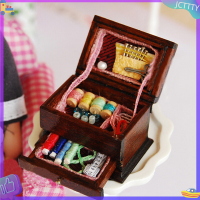 ? JCTTTY ? วินเทจเย็บเข็มเข็มชุดกล่อง1:12 dollhouse Miniature MINI Decor