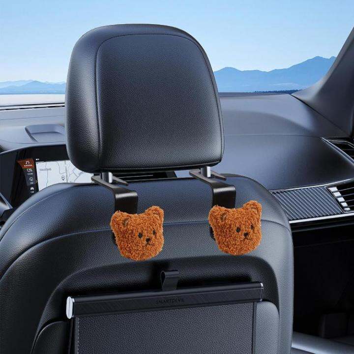 car-purse-hook-car-storage-hanger-holder-rear-bag-cute-bear-hooks-back-seat-headrest-hangers-creative-universal-smooth-for-umbrellas-purse-bags-coats-attractive