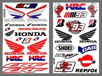 สติ๊กเกอร์แต่งรถ HONDA RACING CRF (สีแดง) SHOEI 93 รถมอเตอร์ไซค์ บิ๊กไบค์ สติ๊กเกอร์ติดกระจก แต่งรถรถยนต์ รถกระบะ ติดหมวกกันน็อค จำนวน 2 แผ่น