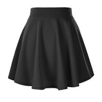 Xfhh Womens Basic Versatile Stretchy Flared Casual Mini Skater Skirt sequin skirt Wine Red Black Short Skirt