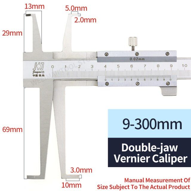 yusx-ข้างในกรูฟ9-300มม-เวอร์เนียคาลิปเปอร์ยาวกรงเล็บคู่เวอร์เนียคาลิปเปอร์ภายในเป็นสแตนเลสสตีลสำหรับงานไม้-s-เครื่องมือการวัด