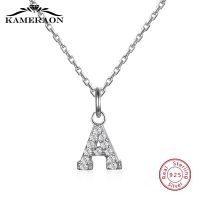 A-Z 26 Letters Real Sterling Pendant Necklaces Chain Jewelry 925 Lovers Confession Gifts