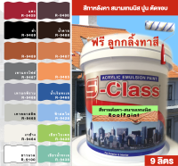 สีทาหลังคา อเนกประสงค์ สีทาสนามเทนนิส ปูน คอนกรีต ยิบซัม สีทาไม้ฝา (ขนาด 9 ลิตร) แถมลูกกลิ้งทาสี 1 อัน