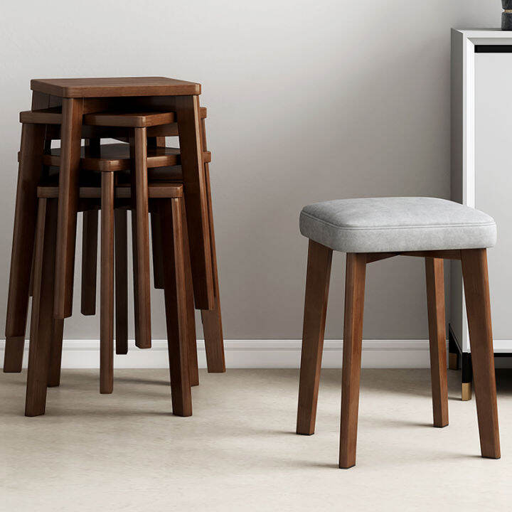 Wooden stool high square stool dining stool home living room low stool