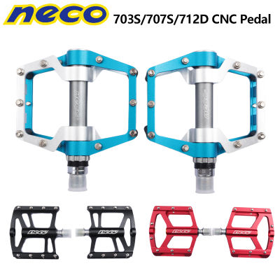 ที่เหยียบ NECO 703S 707S 712D 100X105Mm 92X101Mm 90X101Mm Hitammerahbiru Satu Pasangan 6061อลูมิเนียม MTB