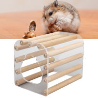 กระท่อมหนูแฮมสเตอร์ไม้ออกแบบก้านไม้ที่ปลอดภัย การออกแบบที่ไม่มีก้นบึ้ง Hamster Wooden Hideout Hut Flat Roof Keeps Healthy for Chinchilla for Golden Bear