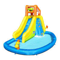 Bestway Kids Small Indoor Inflatable Water Slide with Small Pool ชุดสระน้ำพร้อมสไลเดอร์ขนาดใหญ่ สีฟ้าเหลือง