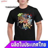 gothic เสือยืดผู้ชาย เสื้อบอดี้โ ღღNew One Piece Luffy Zorro Sanji Ace Red Hair Anime 100% Cotton Mens T-shirt DihB One  EGZI