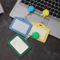 【CW】12 Colors Office Supplies Identity Tag Worker ID Card Holder Badge Case Shell with Retractable Reel