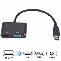 G5EATJ 2in1 จอภาพหลายจอ USB3.0 ฮับ USB USB เป็น VGA 4K อะแดปเตอร์ USB 3.0 เป็น HDMI ตัวแปลง USB เป็น HDMI อะแดปเตอร์ HDMI USB 3.0 เป็น HDMI+VGA