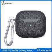 Amorus Ốp Tai Nghe TPU Mềm Kết Cấu Vải Có Móc Khóa Cho Apple AirPods 3