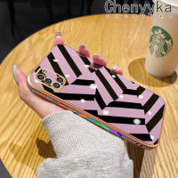 Chenyyyka เคสปลอกสำหรับ Samsung กาแลคซี M31 A31ที่สำคัญเคสการ์ตูนแฟชั่นไลน์ดีไซน์ใหม่ซิลิโคนชุบหรูหราเคสมือถือกันกระแทกฝาปิดเลนส์เต็มรูปแบบเคสนิ่มป้องกันกล้อง